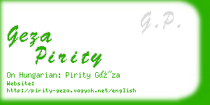 geza pirity business card